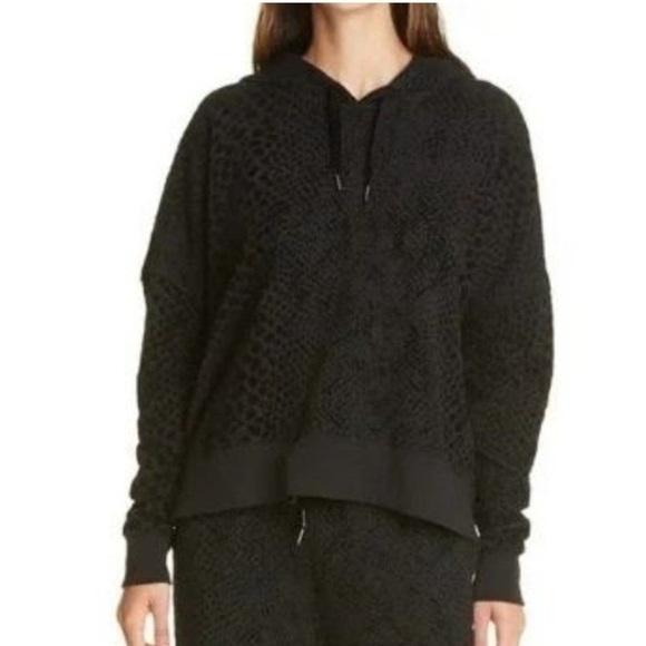 Rails Tops - Rails | Black Nico Flocked Cobra Cotton Model Loungewear Hoodie Sweatshirt S